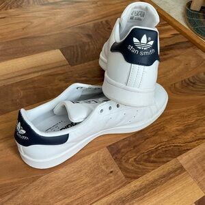 Adidas Stan Smith White and Dark Blue Shoes